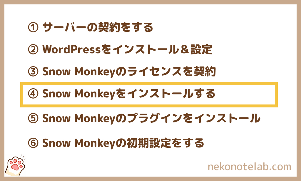 Snow Monkeyの始め方：Snow Monkeyのインストール手順